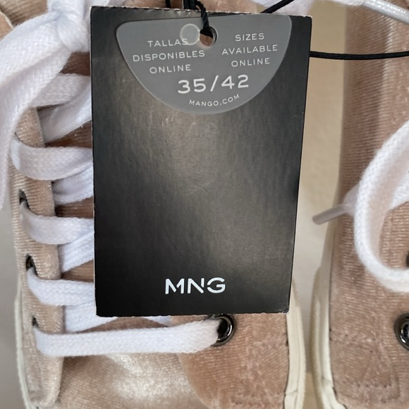 Mango Women’s Sneakers Beige Velvet US size 7.5 EUR 38 NWT - Picture 3 of 13